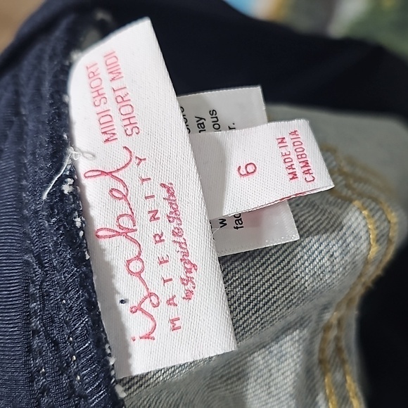 Isabel Maternity Crossover Panel Pregnancy Denim Shorts Size 6/28 NWT - Picture 5 of 7